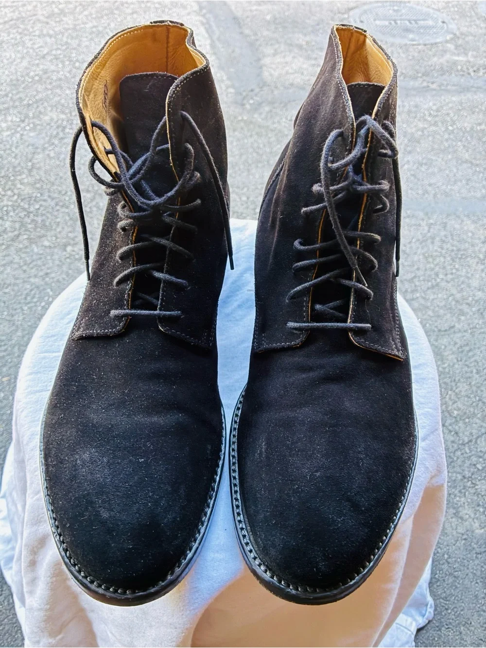 Buttero Suede Lace-Up Boots, Size 10